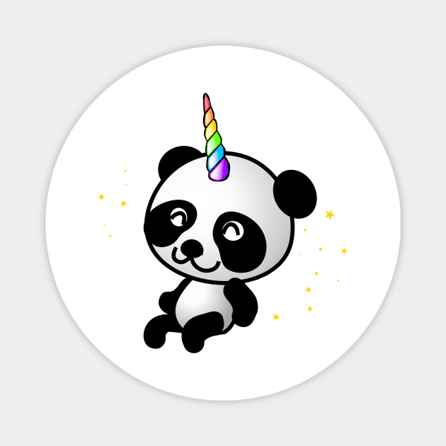 Cute Panda Unicorn Magnet by smilingnoodles